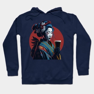 Japanese Geisha With A Beer Mug Hoodie